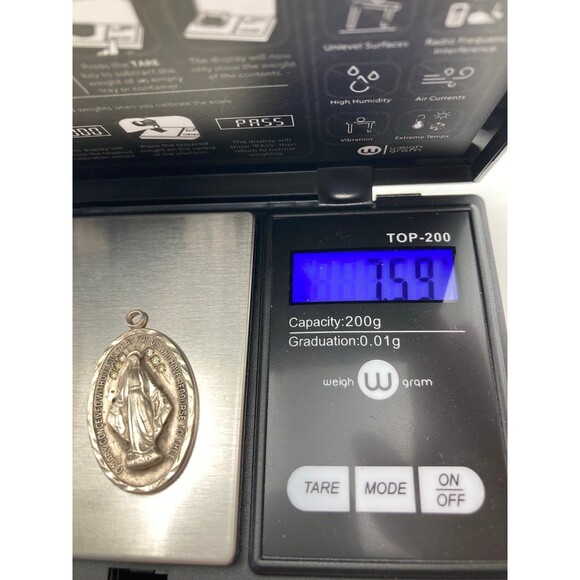 Antique Silver Miraculous Medal from the 19th Century | eBay Vintage sterling silver oval Catholic miraculous medal